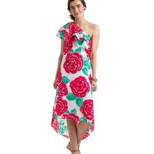 Vineyard Vines Run For The Roses 1 Shoulder Dress